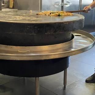 Cooking my selection of ingredients for a delicious bowl of noodles.