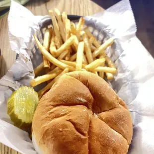 Burger with fries