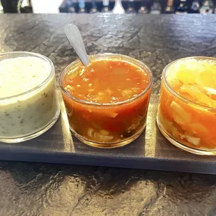 Cheezy Broccoli, Enchilada, Chicken noodle