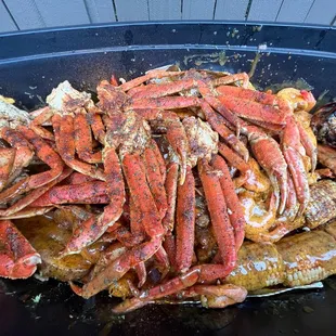  a large pile of crabs