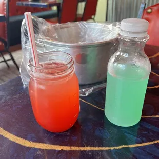 Blue lemonade and crabby lemonade