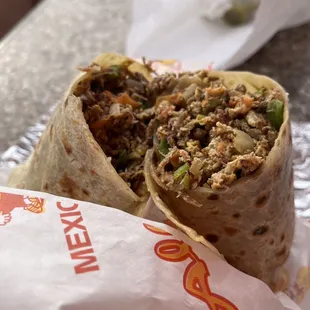 Machaca breakfast burrito