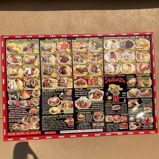 Menu as of 9.24.2023
