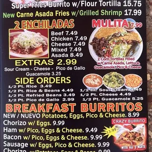 menu