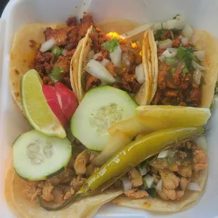 Pastor and Chicken Tacos