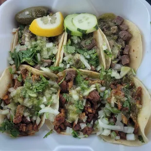 Lengua and Pastor Tacos