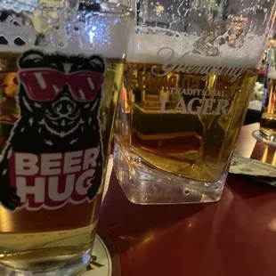 two glasses of beer