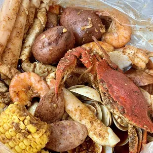 Combo C ...crab, crab legs, clam, shrimp