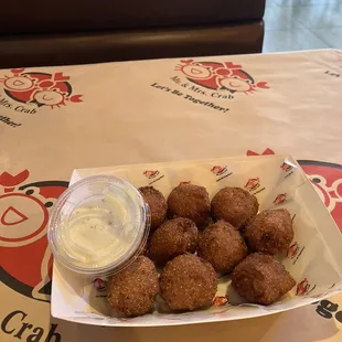 The hush puppies a bit greasy