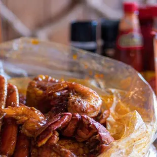 a close up of a plate of food