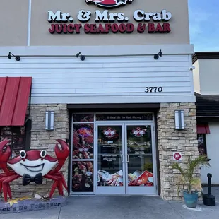 the front of the restaurant