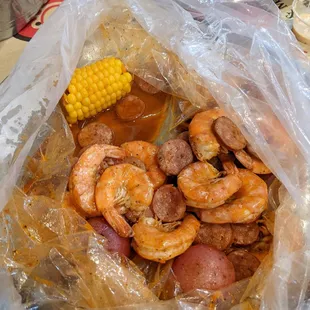Shrimp and sausage boil