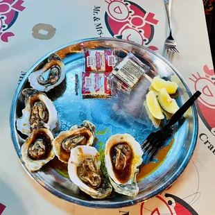 6 Steamed Oysters with Cajun Seasoning - good appetizer.