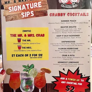 Drinks Menu