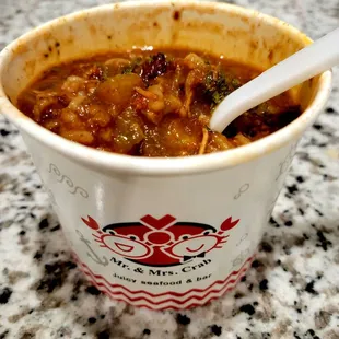 June 2021: Gumbo to go (It&apos;s not always on the menu.) Quite good, but it needs additional salt