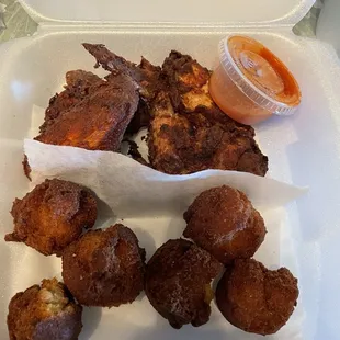 Fried Chicken and Hush Puppies