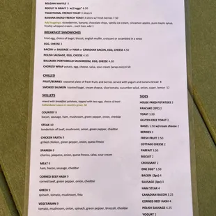 Breakfast Menu