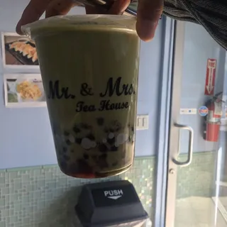 Matcha Red Bean Milk Tea