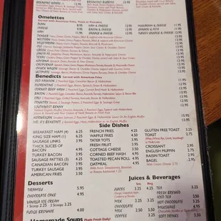 Huge menu