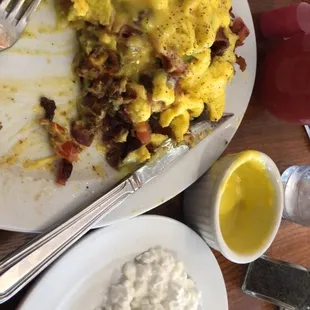 Bacon Benedict with scrambled eggs instead of poached