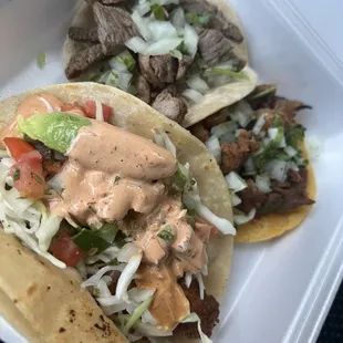 Fried Fish Taco, Tri Tip Taco, Pastor Taco