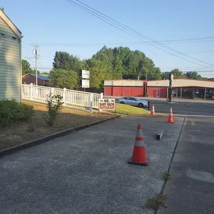 an empty parking lot