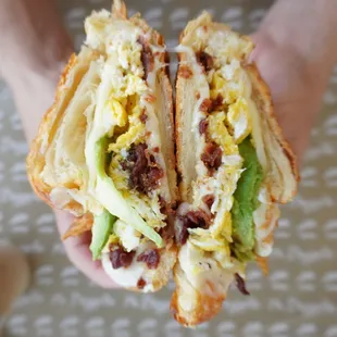 Bacon, Egg, Cheese and Avocado Croissant