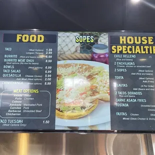 menu, bagels