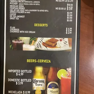 Drinks menu &amp; Dessert