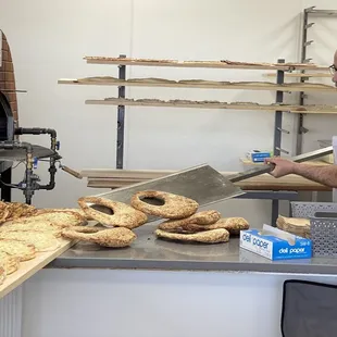 a man working in a bakery