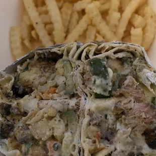 Shawarma cut in half