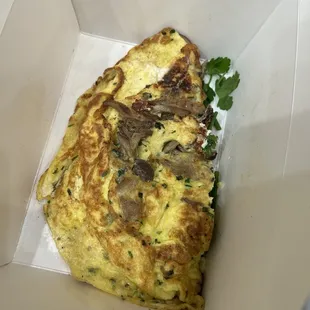 Wild Mushroom Omelette. You have to pay extra for cheese apparently