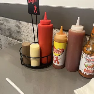 Variety of sauces available.