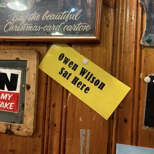 Sign crooked til I fixed out of respect for Owen
