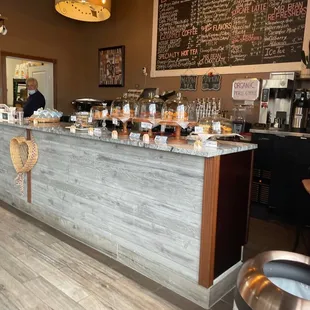 a coffee shop counter
