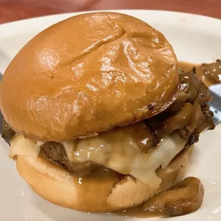Mushroom Swiss Hamburger