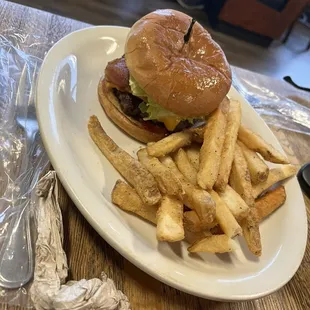 Butter burger and fries
