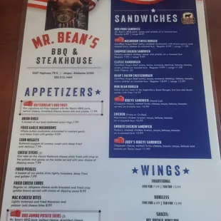 menu, chicken wings and fried chicken