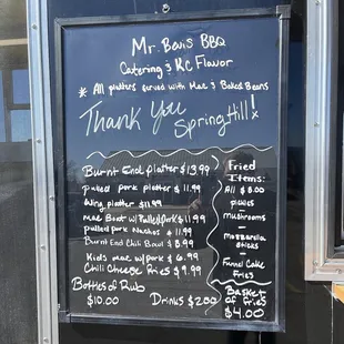 Food Truck Menu