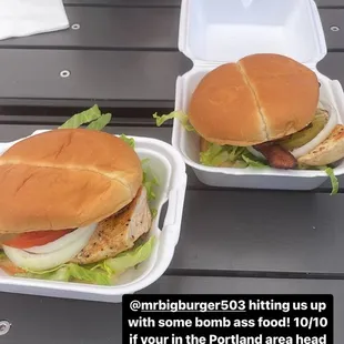 Two deliciously grilled chicken sandwiches, that tasted divine. 10/10 recommend always.