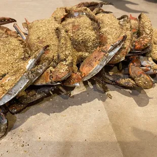 a pile of crabs