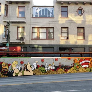 a mural on the side of a building