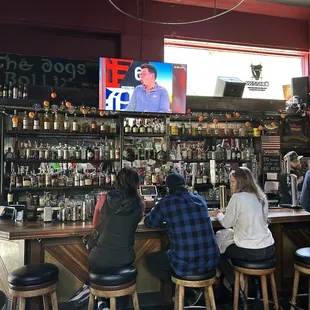 Beer on tap and fully stocked spirits