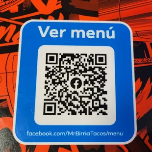 QR code for menu