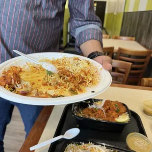 Chicken biryani with insect