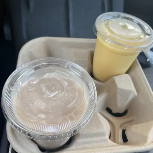 Chikoo shake and mango lassi