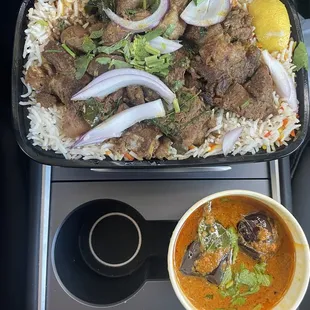 - nethi mamsam roast biryani &amp; guthi vankaya