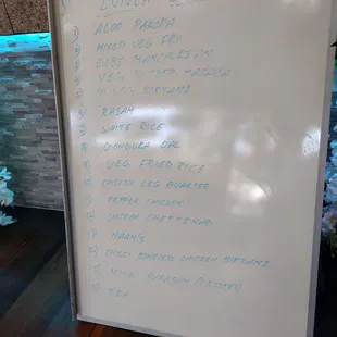 16 selections in lunch buffet vary from day to day