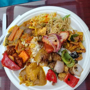 lunch buffet with fish curry