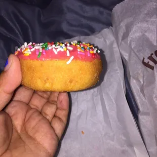 I wish I was tilting the donut in this picture to be dramatic, but sadly I'm not.